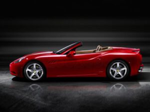 A sports convertible car in red color